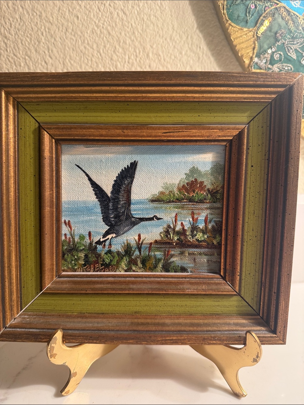 Vintage Original Miniature Painting by Mitchel Packard